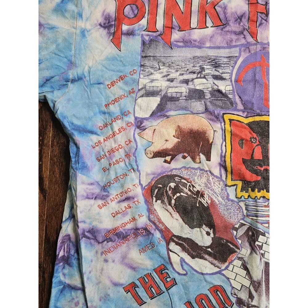 Vintage 1994 Pink Floyd The Division Bell Tour Tie Dye Band Tee Shirt Sz XL - Picture 14 of 14